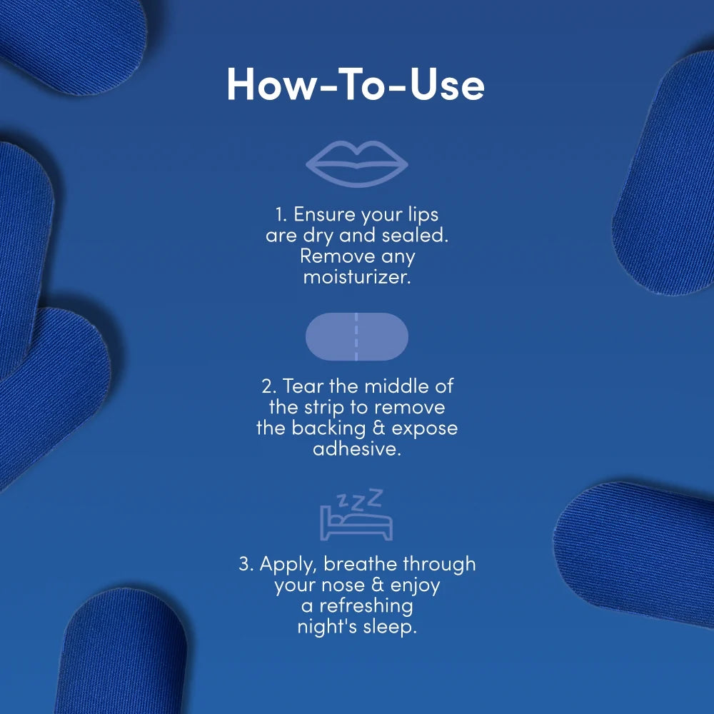 Mouth Tape - ™ Night Tape (30 Pack) - Sleep Strips for Snoring, Cactus Silk, Hair Friendly