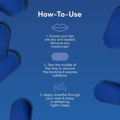 Mouth Tape - ™ Night Tape (30 Pack) - Sleep Strips for Snoring, Cactus Silk, Hair Friendly