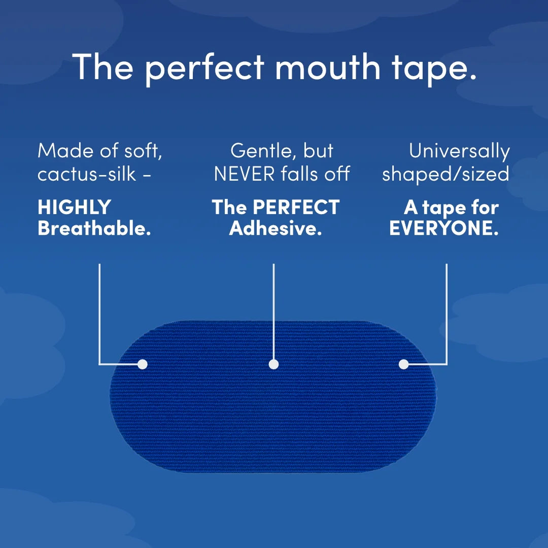 Mouth Tape - ™ Night Tape (30 Pack) - Sleep Strips for Snoring, Cactus Silk, Hair Friendly